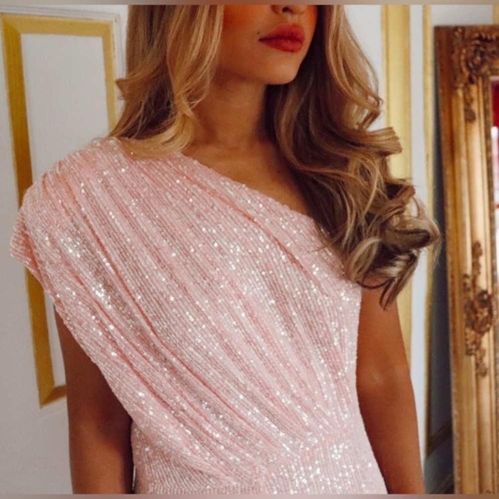 NWT | JAYGODFREY Pink Full-Length One-Shoulder Jumpsuit Size 10